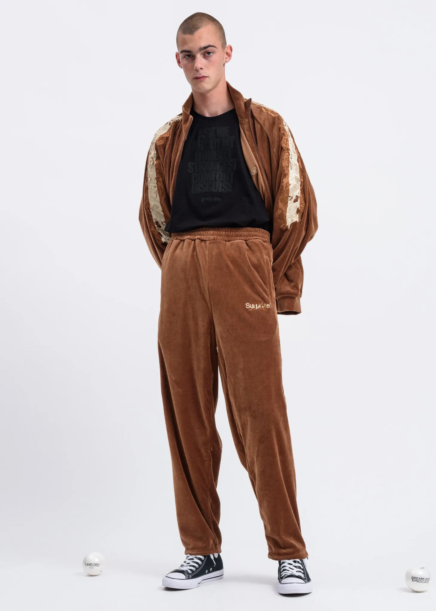 Camel Lined Chaos Embroidery Track Jacket