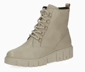 Caprice 25207-41 Ecru Nappa Leather Lace up Wedge Ankle Boots