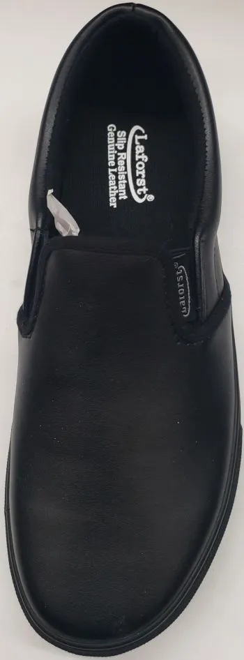 Clay -- Men's Slip Resistant Slip-On Sneaker- Black