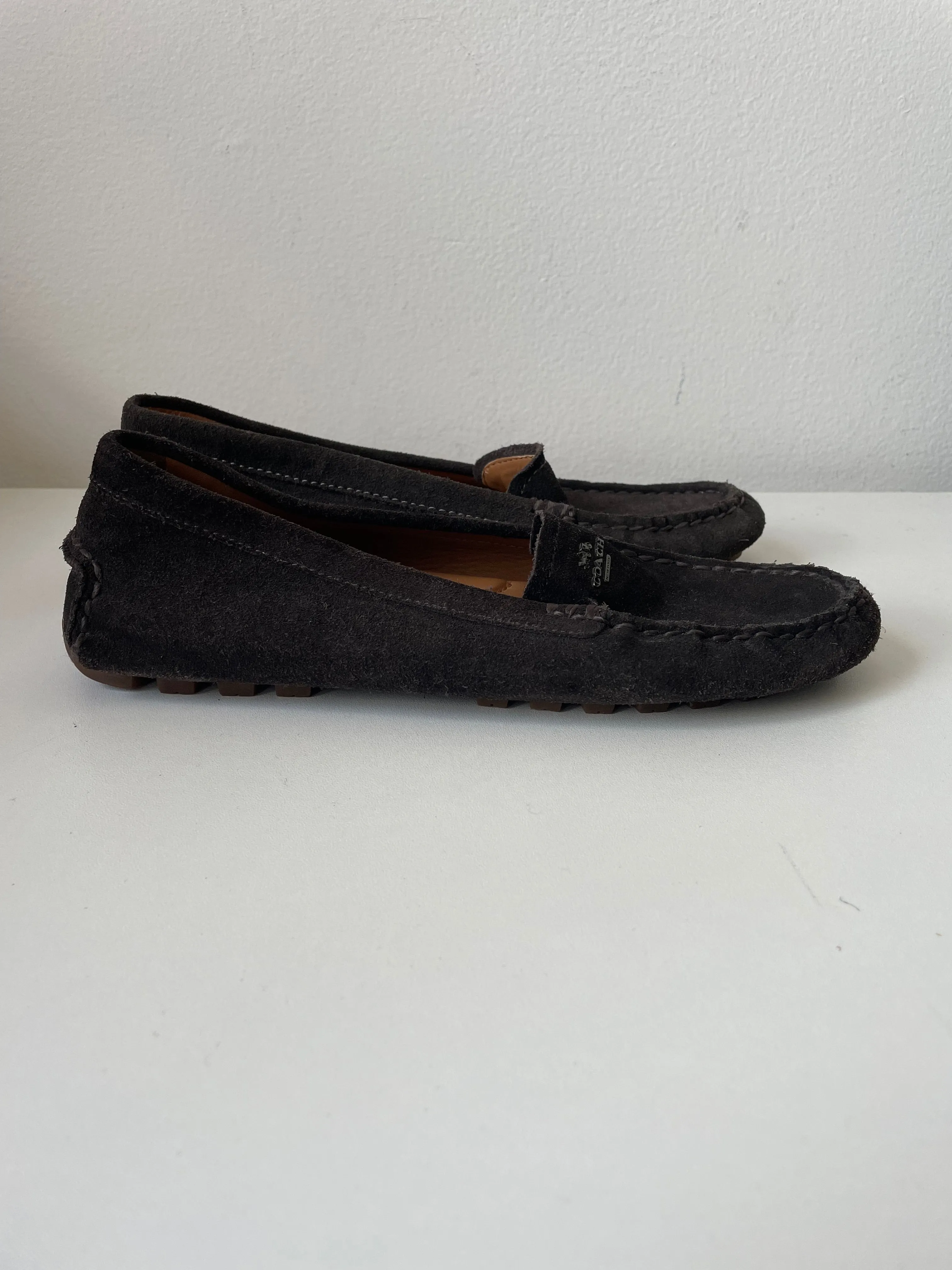 Coach Brown Suede Driving Shoes /Loafers Size 6.5