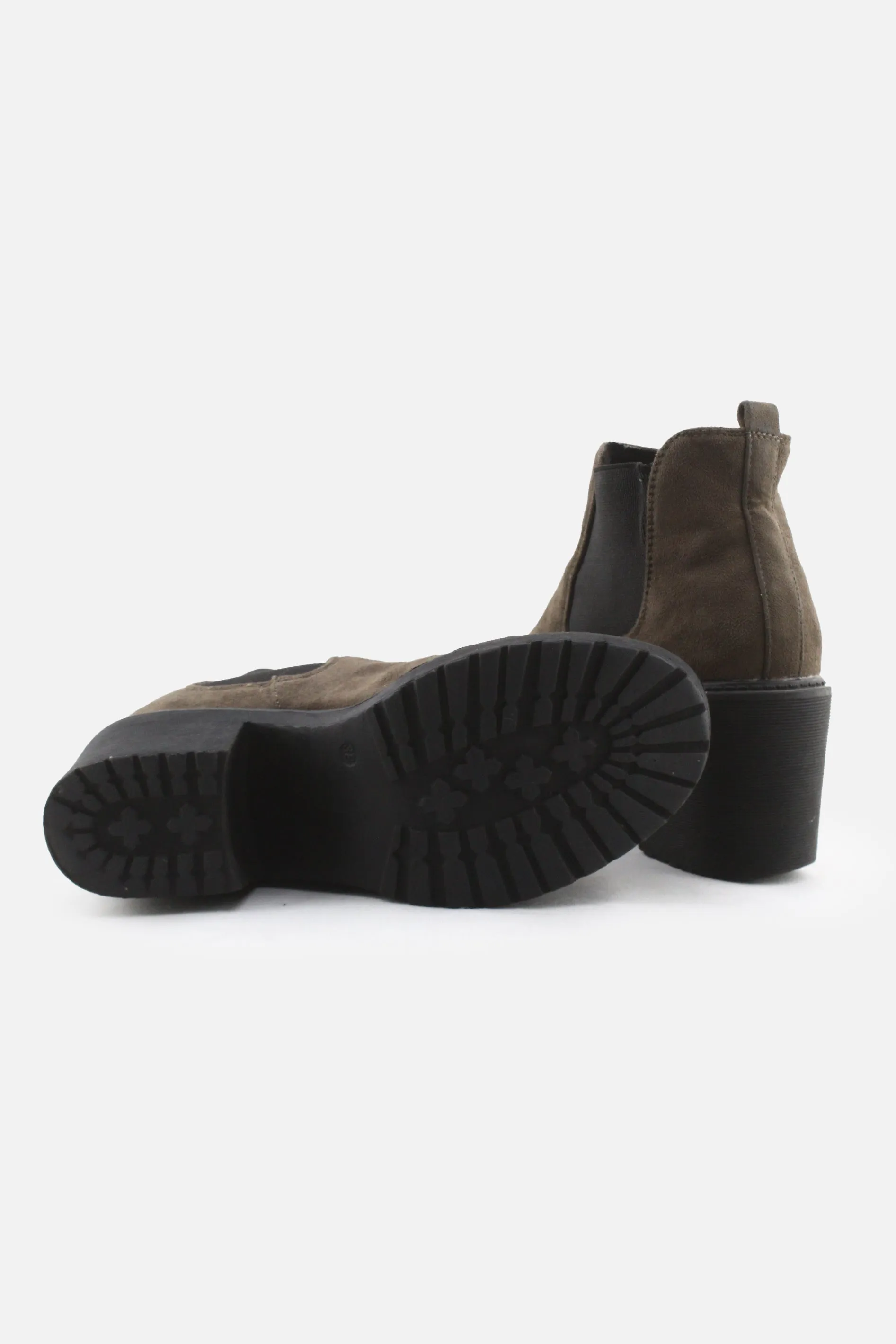 Corina Stretchable Block Heels Ankle Boots | Suede