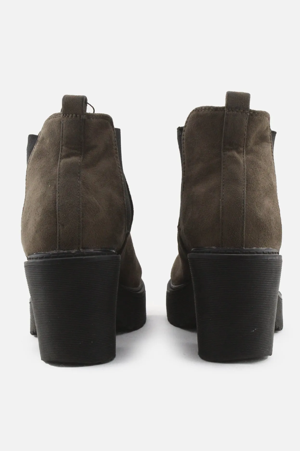 Corina Stretchable Block Heels Ankle Boots | Suede