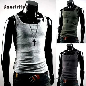 Cotton Sports Tops Tanks Gym Bodybuilding VEST Singlet Fitness Vest Summer T Shirt Men'S Sport Jersey SAA0007