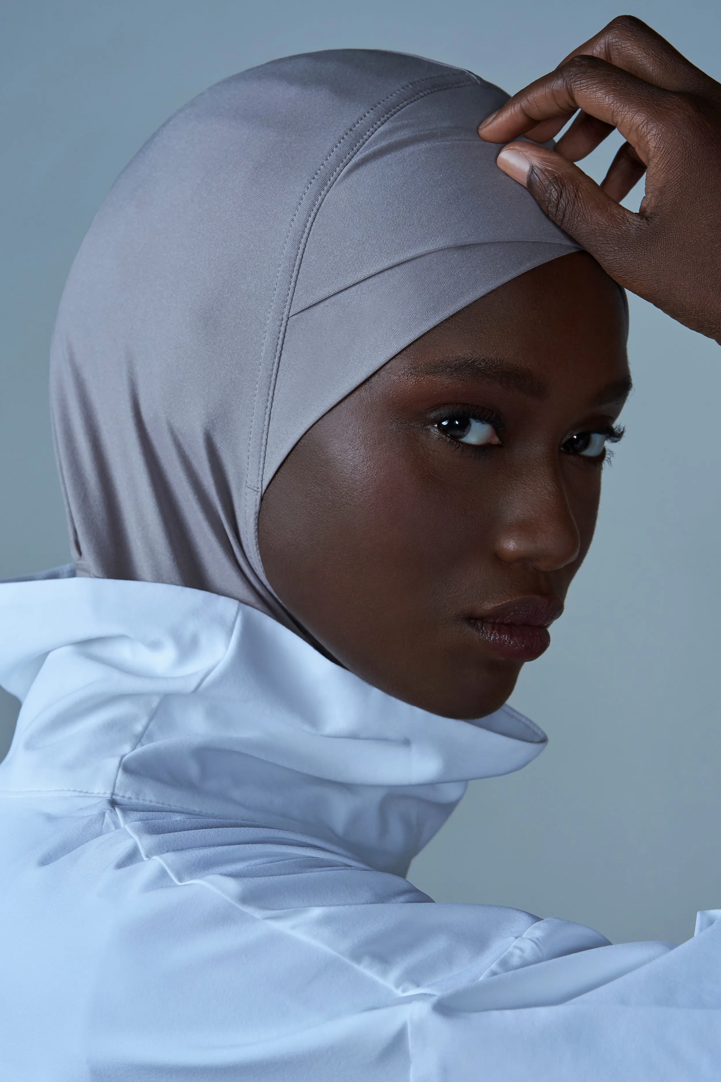 Criss–Cross Sport Hijab - Smoke