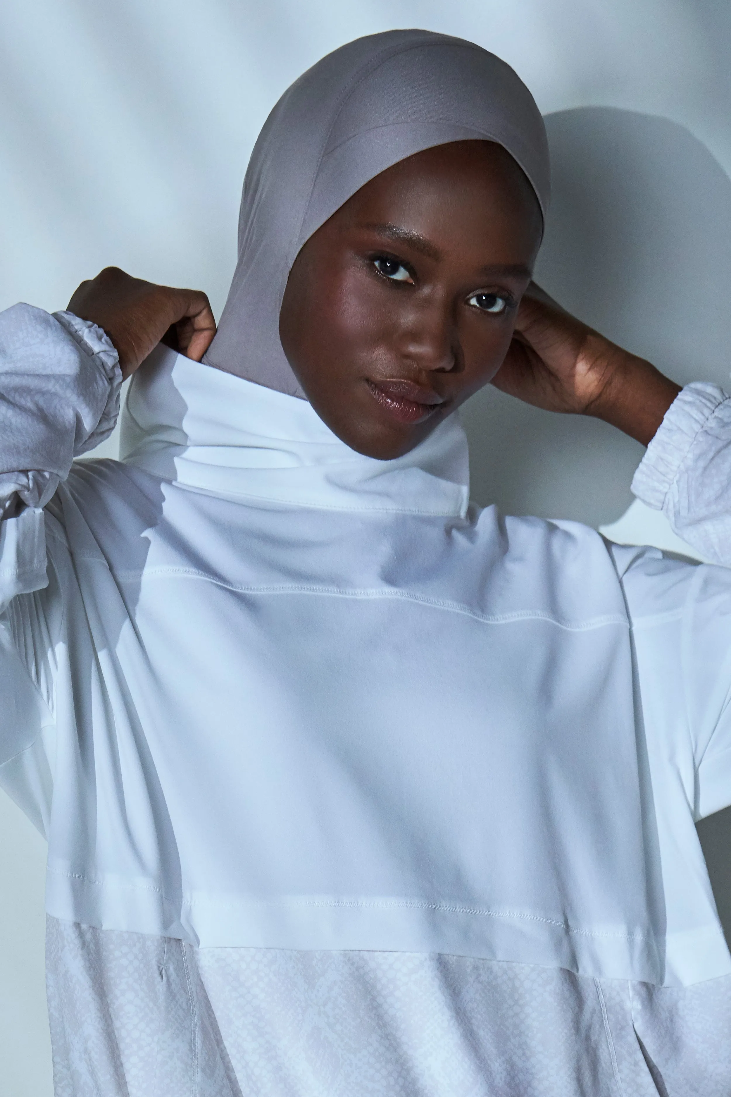 Criss–Cross Sport Hijab - Smoke
