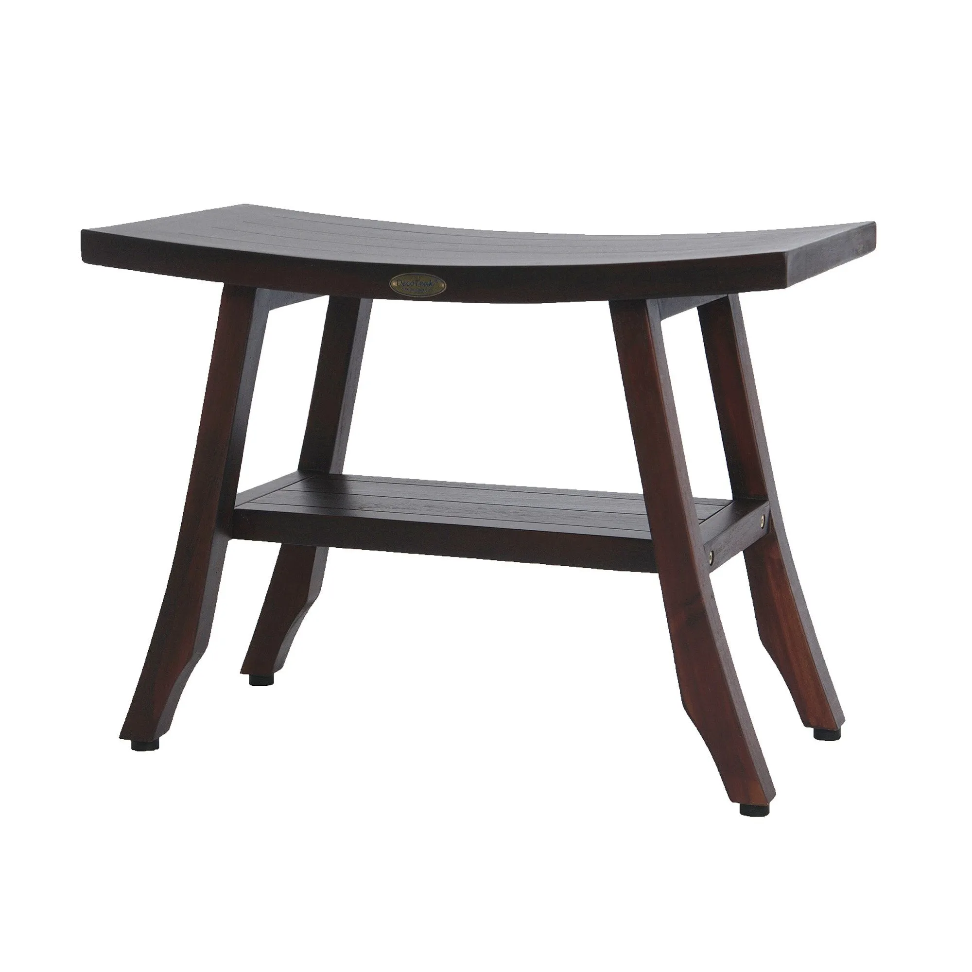 DecoTeak Satori 24" Eastern Style Teak Shower Bench with Shelf