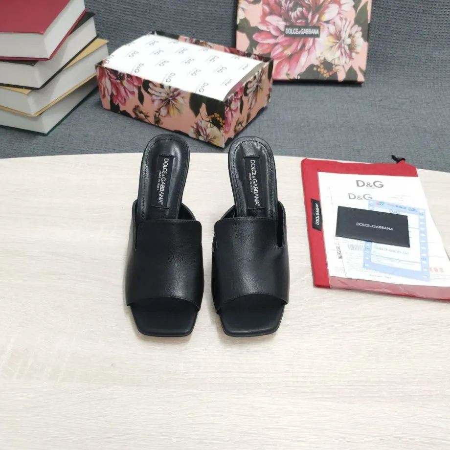DolGa Lguana-Print Mules Black For Women DG Shoes