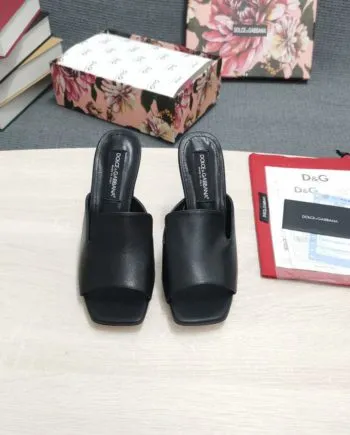 DolGa Lguana-Print Mules Black For Women DG Shoes