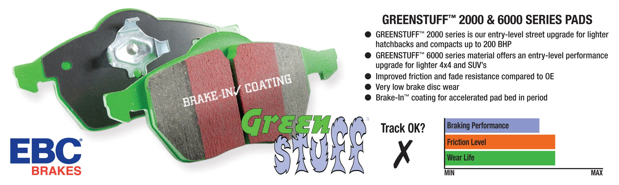 EBC Brakes DP71274 7000 Series Greenstuff Low Dust Truck/SUV Brake Pads