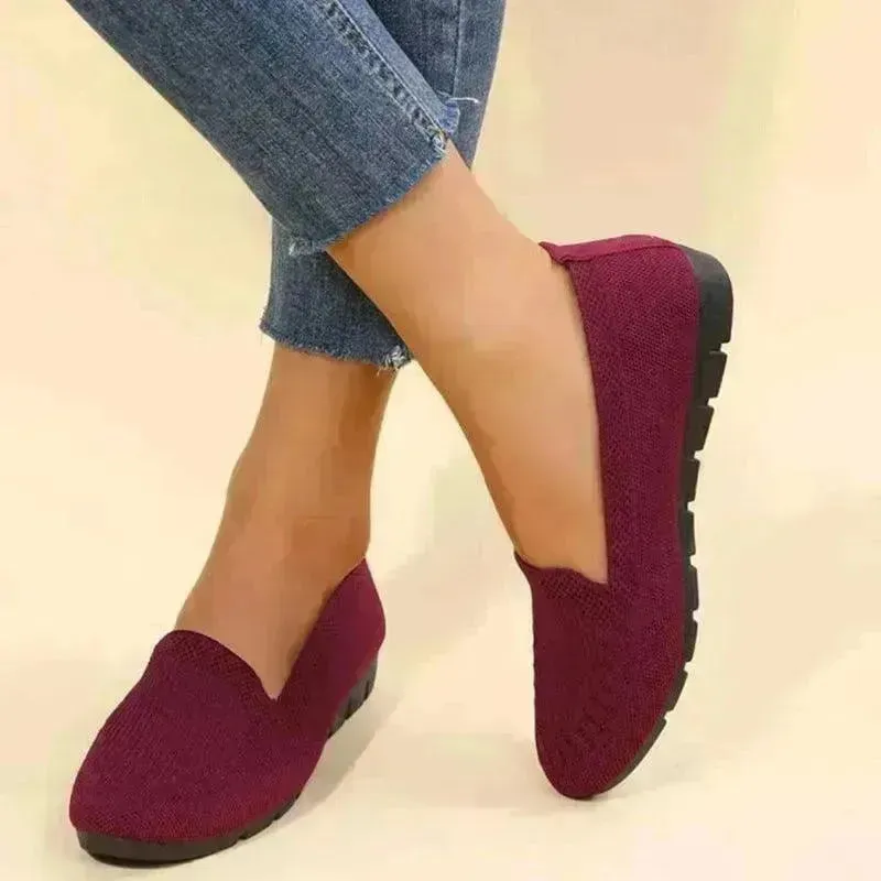Elegant Casual Mesh Flats Shoes Fashion Solid Color Round Toe Loafers Cozy Lazy Shoes for Women