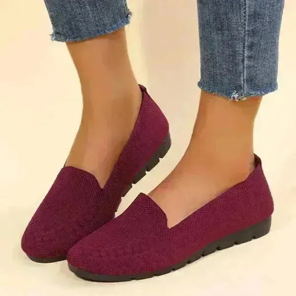 Elegant Casual Mesh Flats Shoes Fashion Solid Color Round Toe Loafers Cozy Lazy Shoes for Women