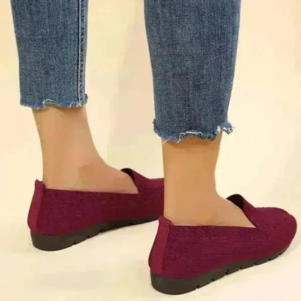 Elegant Casual Mesh Flats Shoes Fashion Solid Color Round Toe Loafers Cozy Lazy Shoes for Women