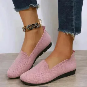 Elegant Casual Mesh Flats Shoes Fashion Solid Color Round Toe Loafers Cozy Lazy Shoes for Women