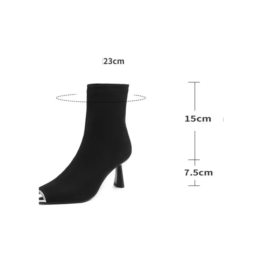 Elegant Cow Leather Pointed Toe Asymmetrical Zipper Boots