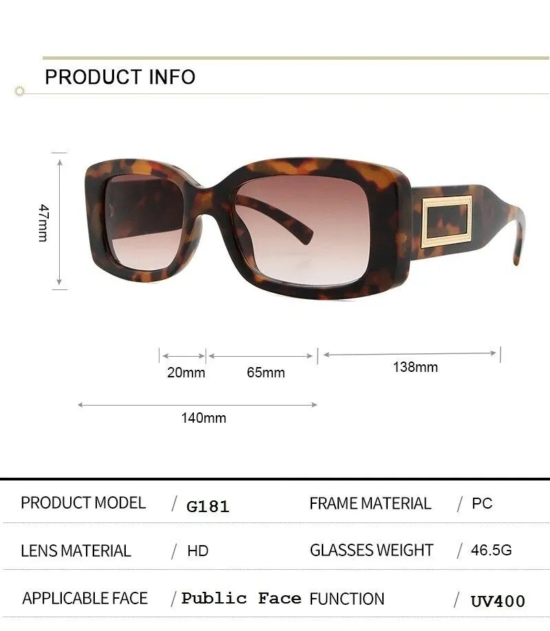 Elegant Women's Classic Black Retro Fashion Medium Square Sunglasses