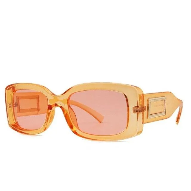 Elegant Women's Classic Black Retro Fashion Medium Square Sunglasses