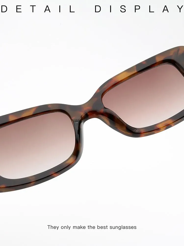 Elegant Women's Classic Black Retro Fashion Medium Square Sunglasses