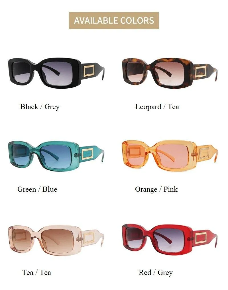 Elegant Women's Classic Black Retro Fashion Medium Square Sunglasses