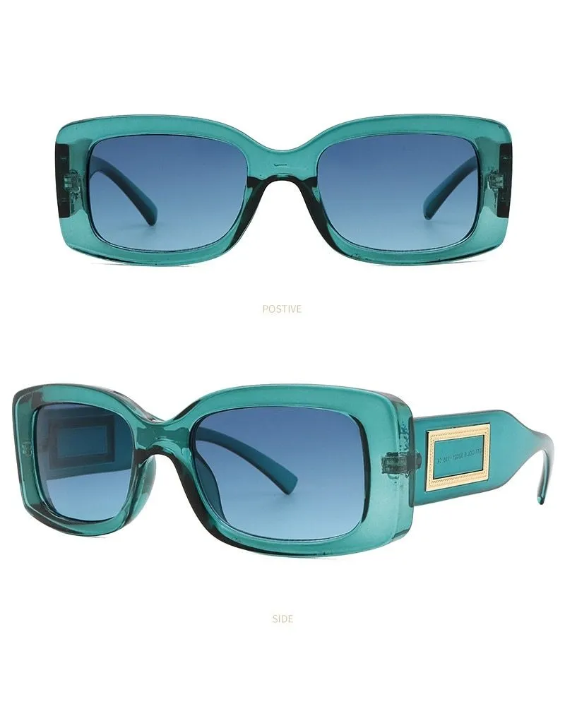 Elegant Women's Classic Black Retro Fashion Medium Square Sunglasses