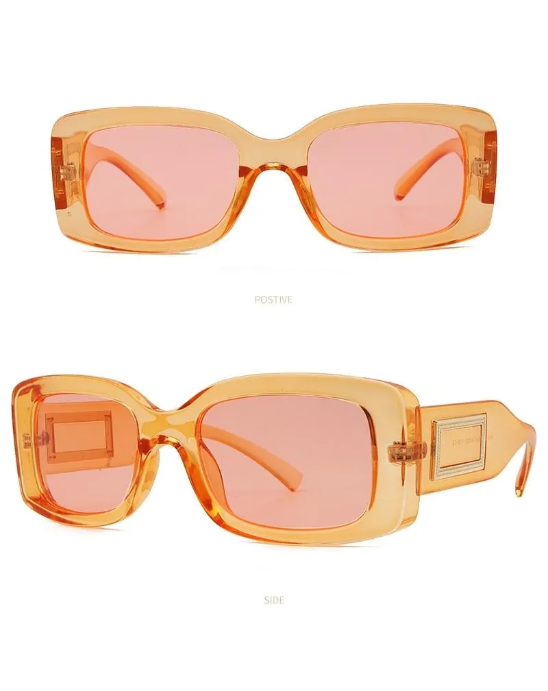 Elegant Women's Classic Black Retro Fashion Medium Square Sunglasses