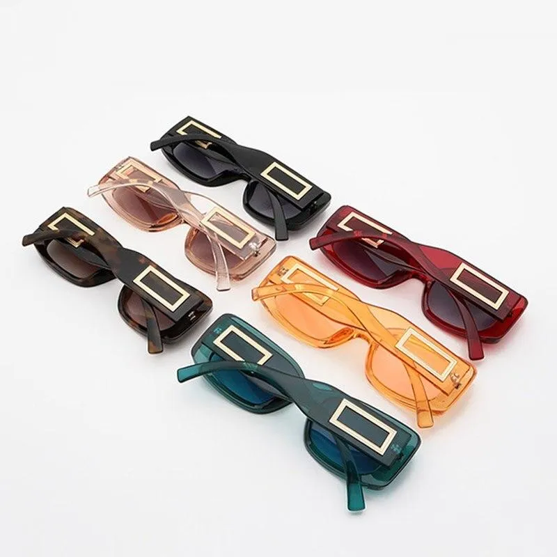 Elegant Women's Classic Black Retro Fashion Medium Square Sunglasses