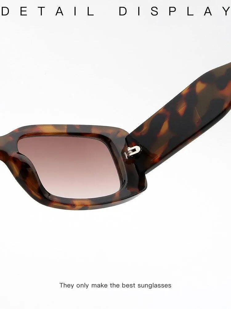 Elegant Women's Classic Black Retro Fashion Medium Square Sunglasses