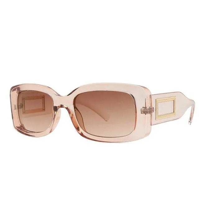 Elegant Women's Classic Black Retro Fashion Medium Square Sunglasses