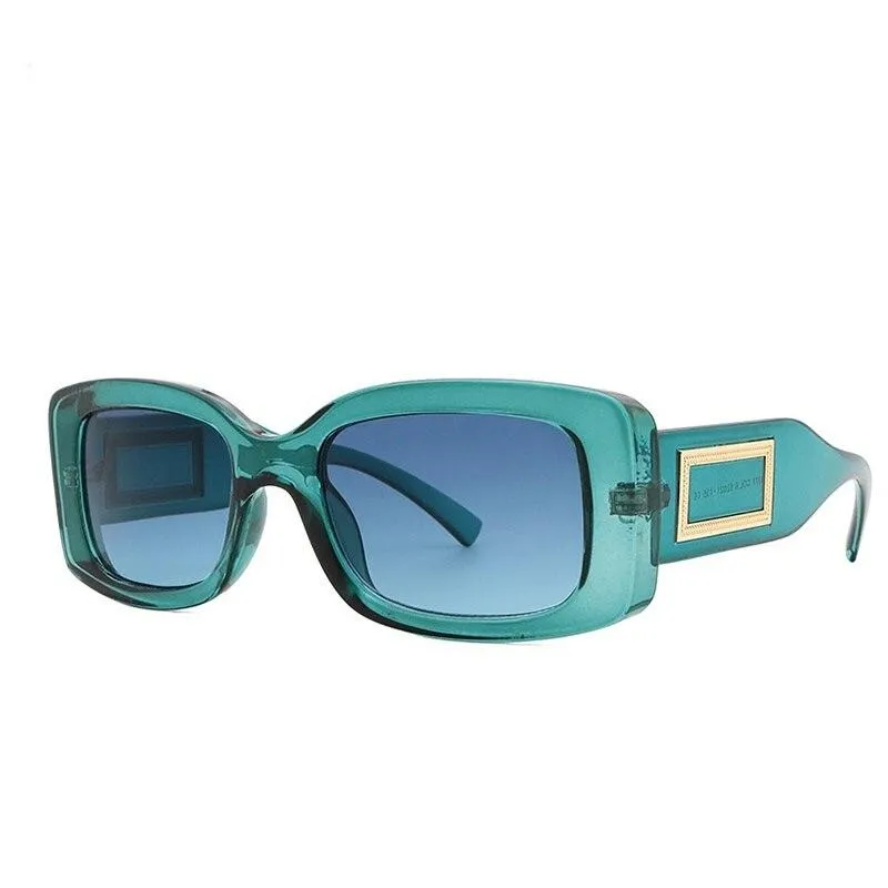 Elegant Women's Classic Black Retro Fashion Medium Square Sunglasses