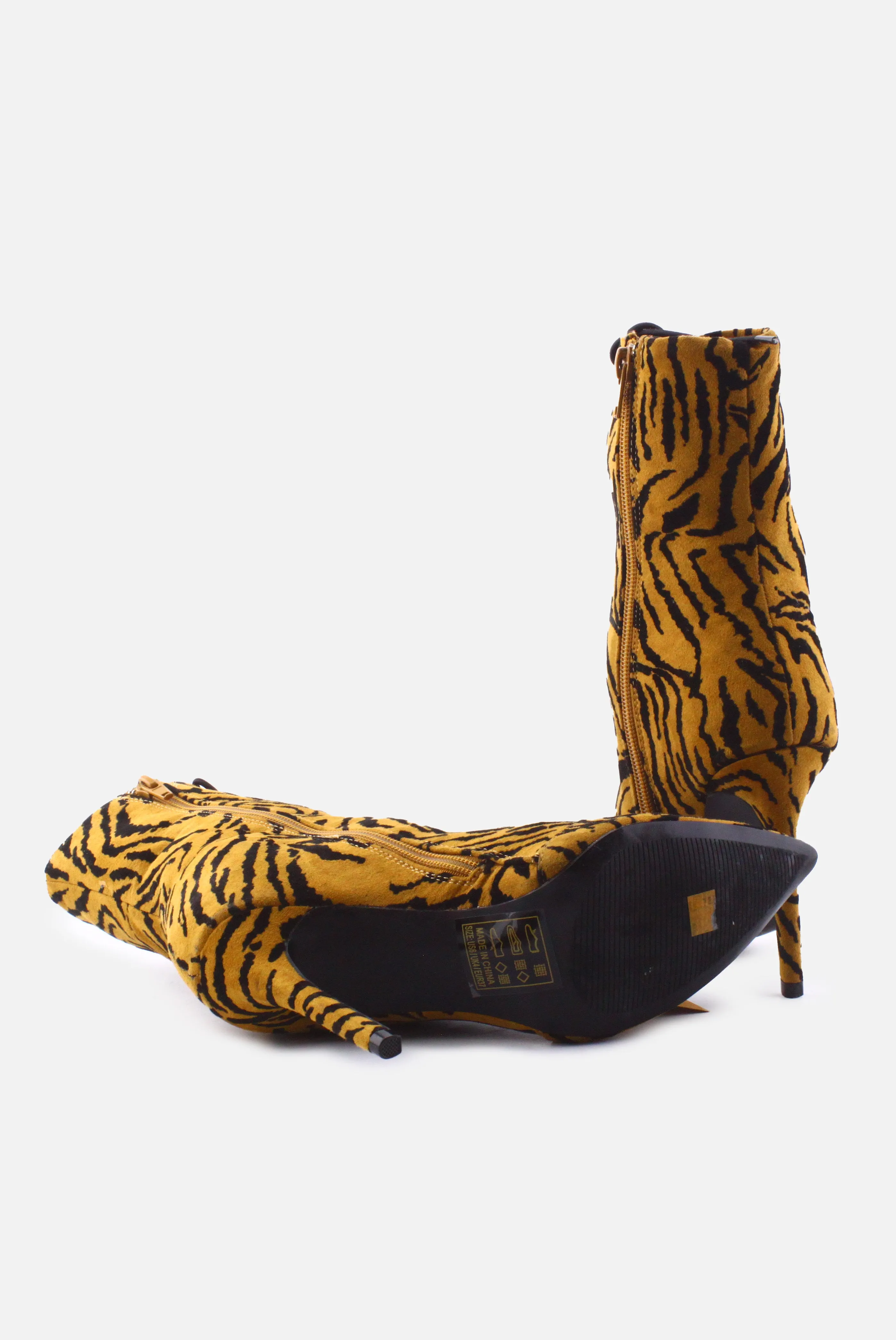 European Brand Zipper Laces Stilettos Heels Ankle Boots | Textile