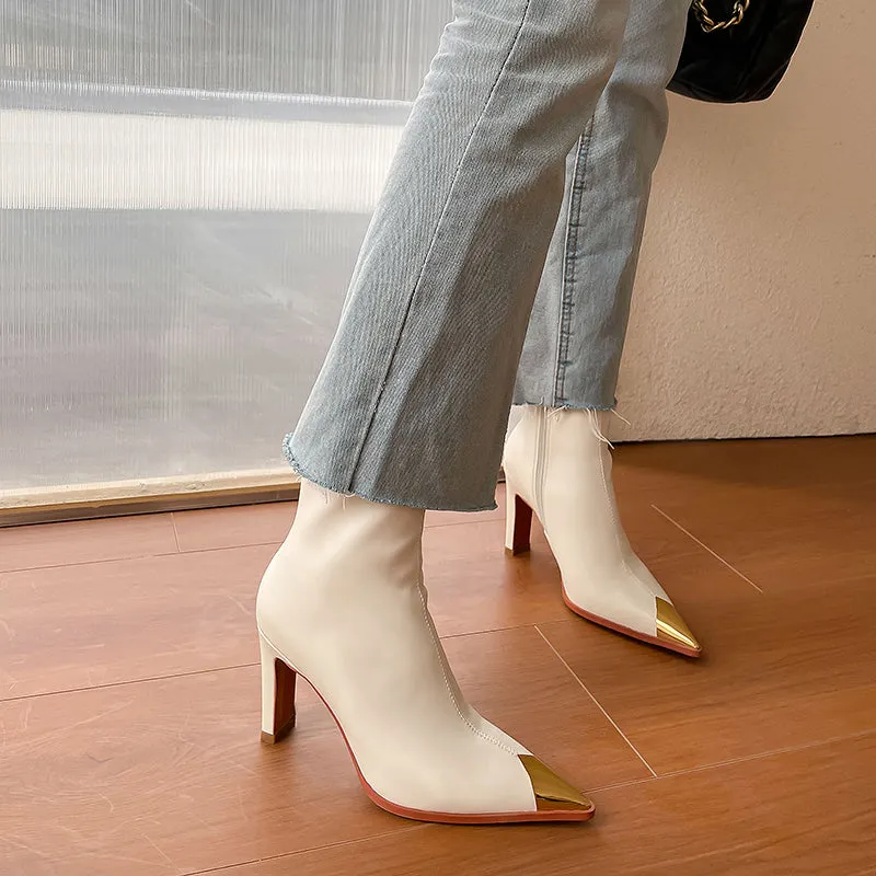 Fable Cap Toe Boots Beige