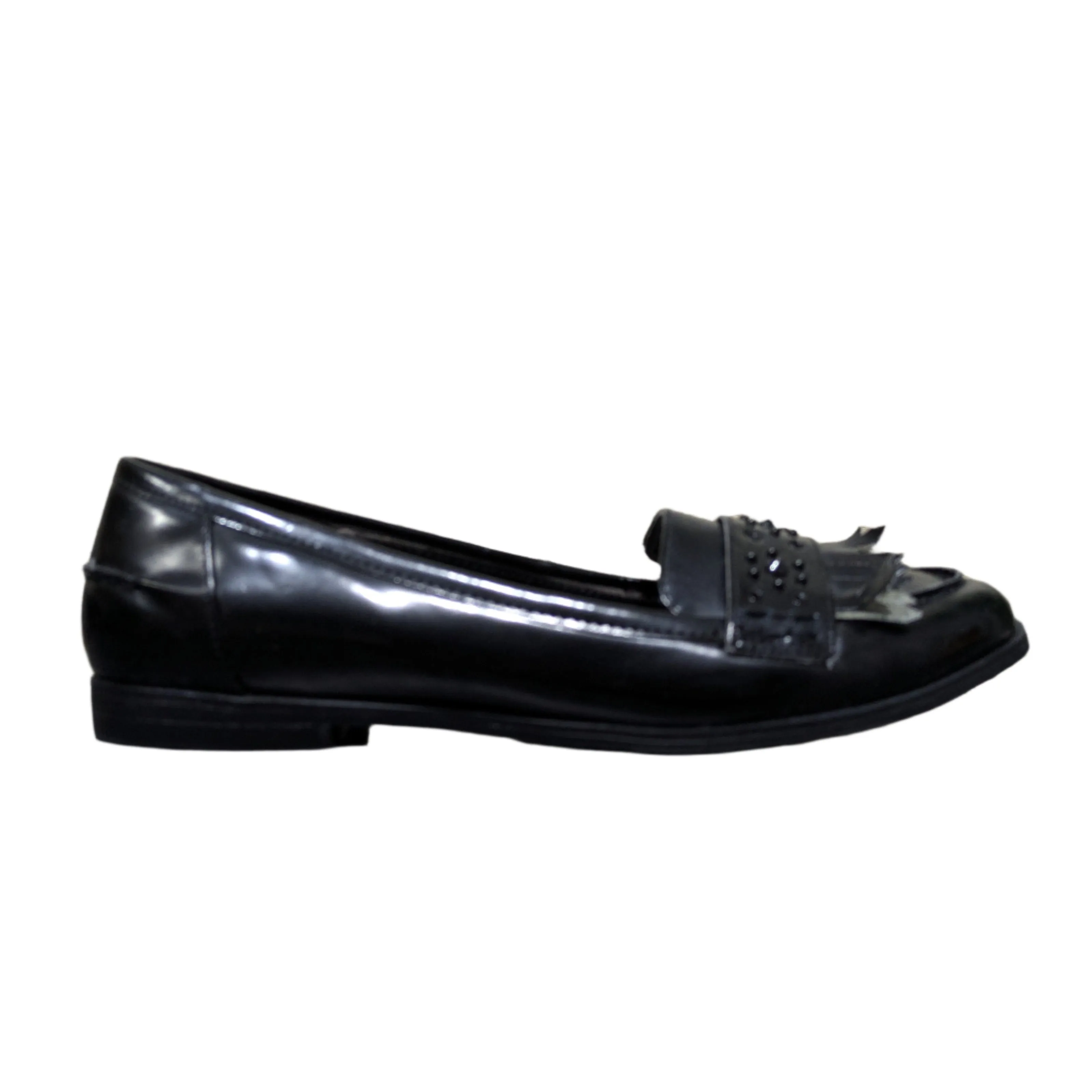 F&F Tesco Black Patent Leather Motionflex Loafers Size UK 5 / EU 38 / US 7