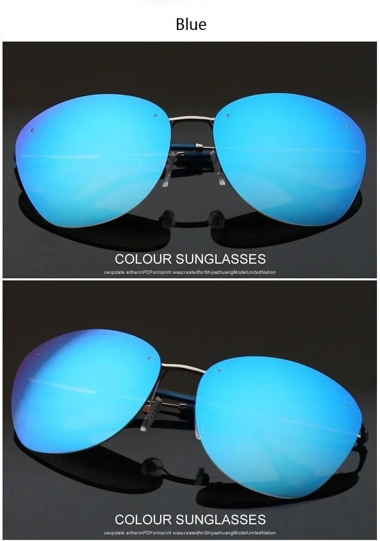 Fashion Vintage Rimless Designer Sunglasses with Coating for Women