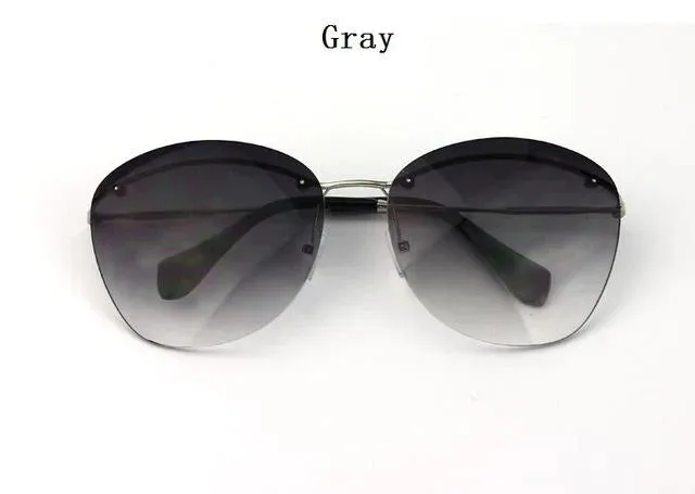 Fashion Vintage Rimless Designer Sunglasses with Coating for Women
