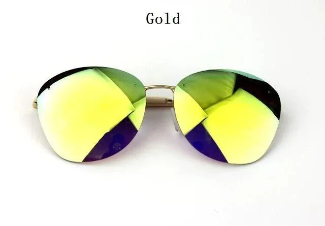 Fashion Vintage Rimless Designer Sunglasses with Coating for Women