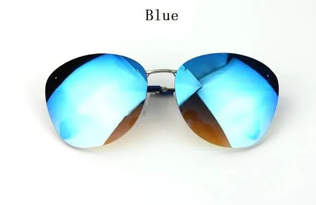 Fashion Vintage Rimless Designer Sunglasses with Coating for Women
