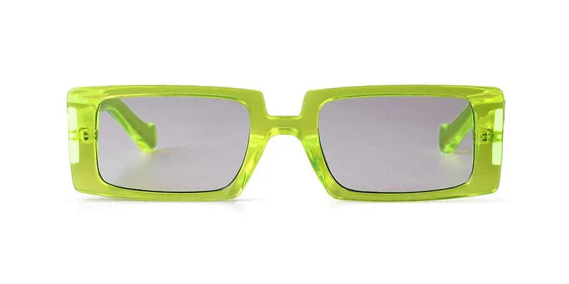 Female Trendy Black Rectangle Thick Frame Fashion Sunglasses