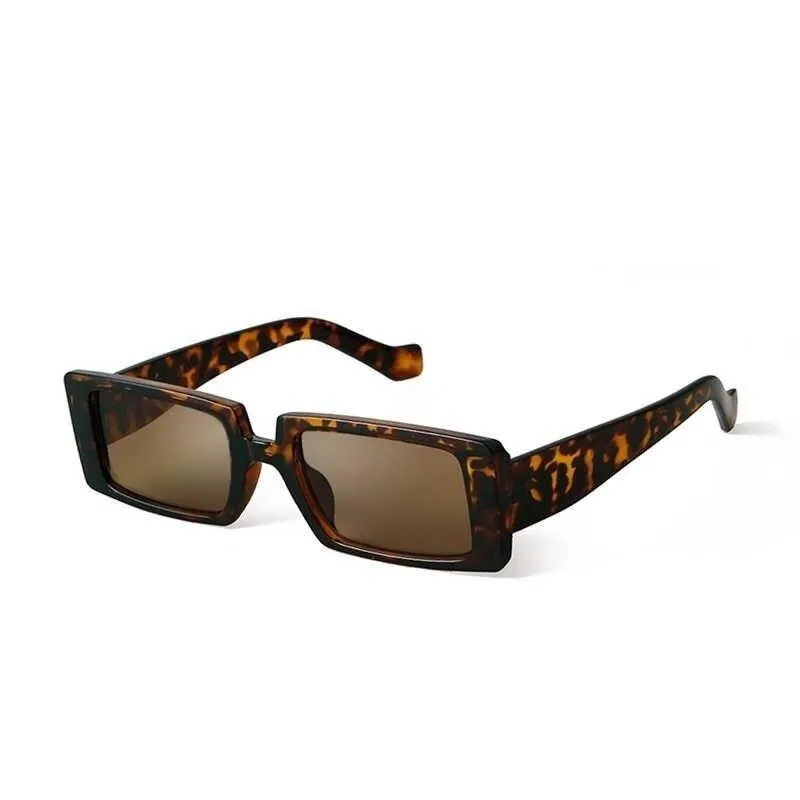Female Trendy Black Rectangle Thick Frame Fashion Sunglasses