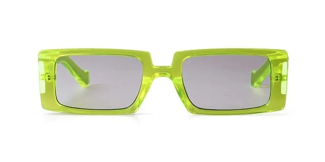 Female Trendy Black Rectangle Thick Frame Fashion Sunglasses