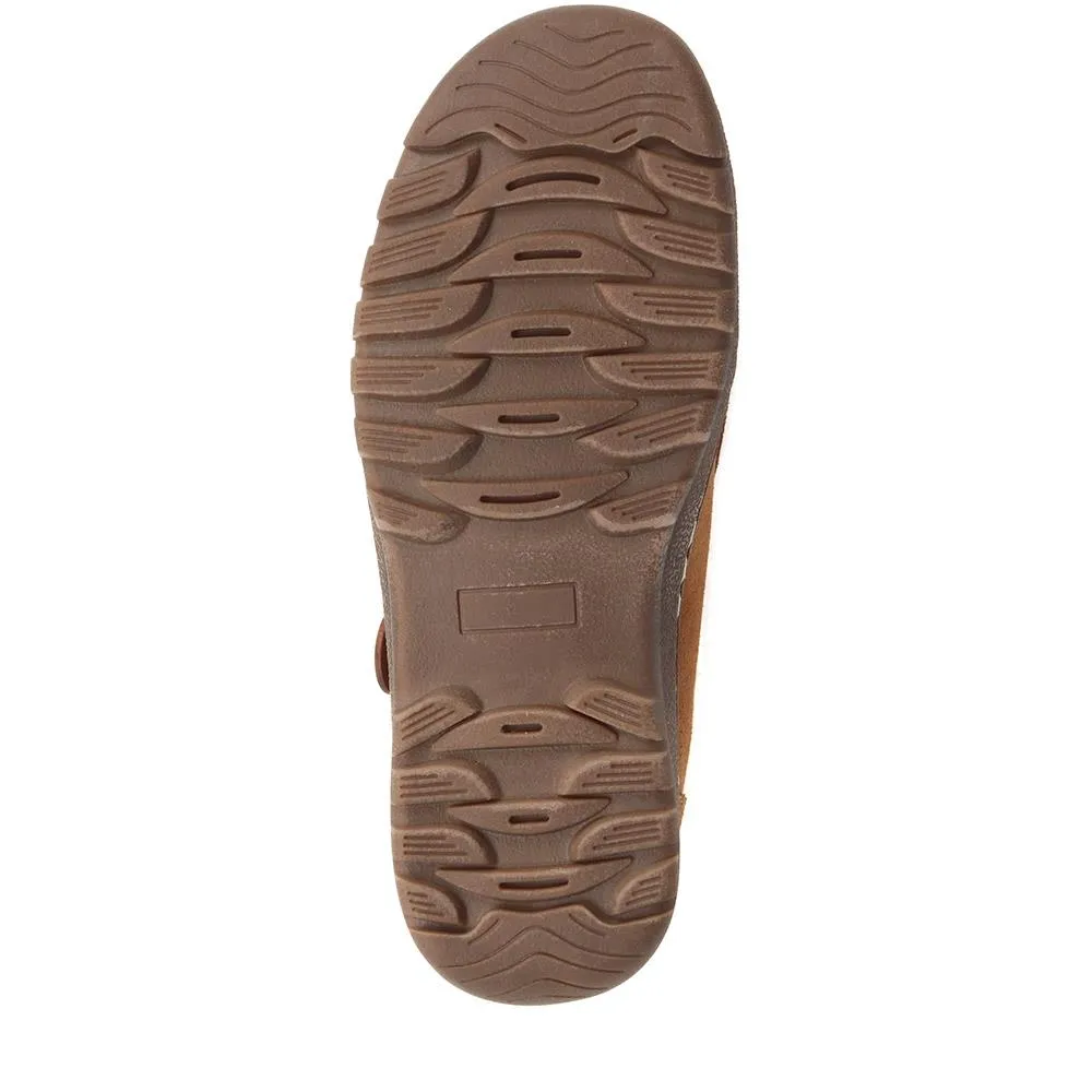 Fleece-Lined Suede Mule Clogs - BRK38007 / 324 256