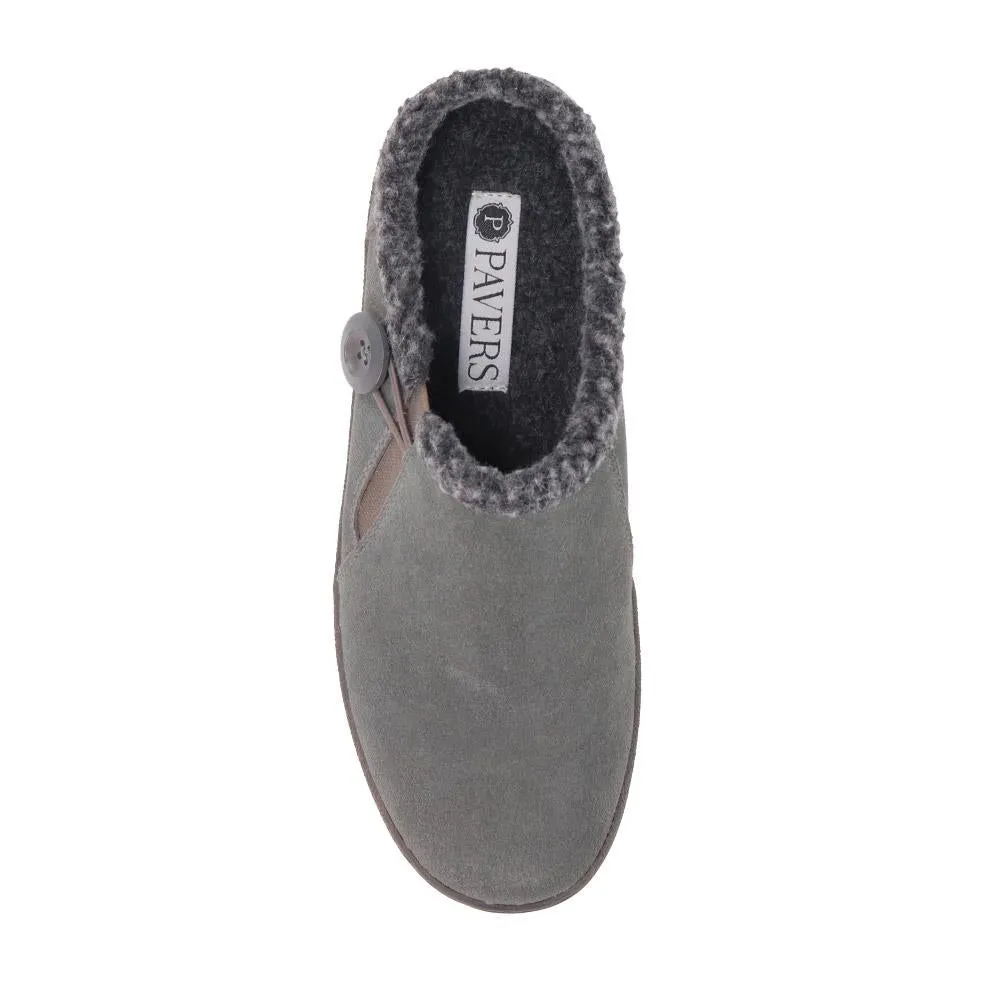 Fleece-Lined Suede Mule Clogs - BRK38007 / 324 256