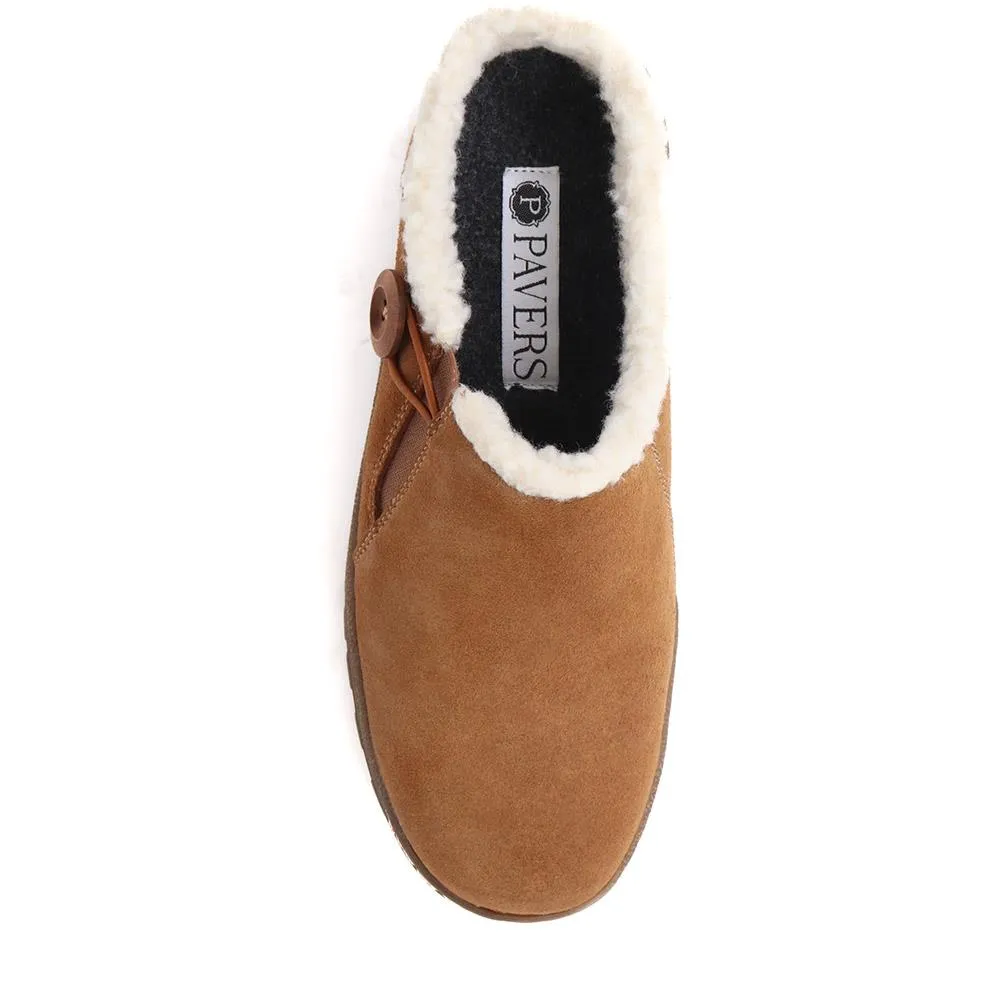 Fleece-Lined Suede Mule Clogs - BRK38007 / 324 256