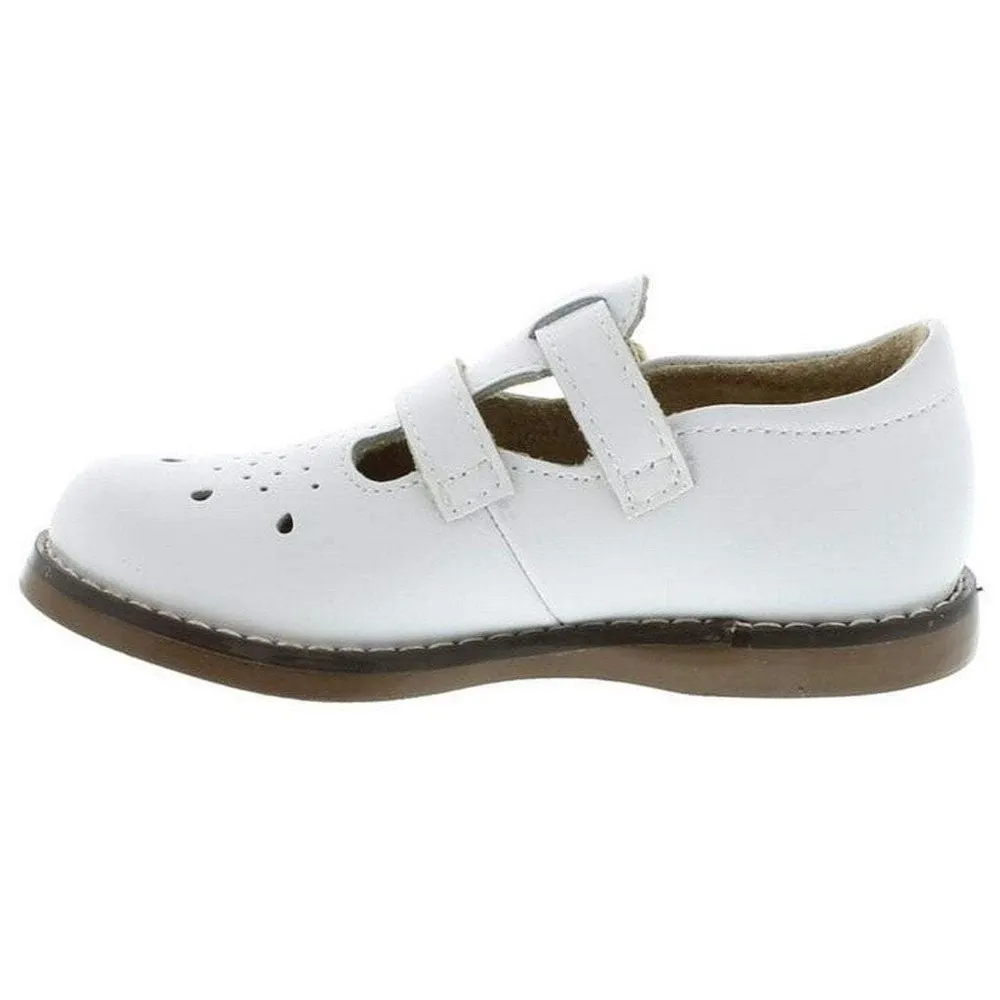Footmates Danielle Double Strap Shoe White