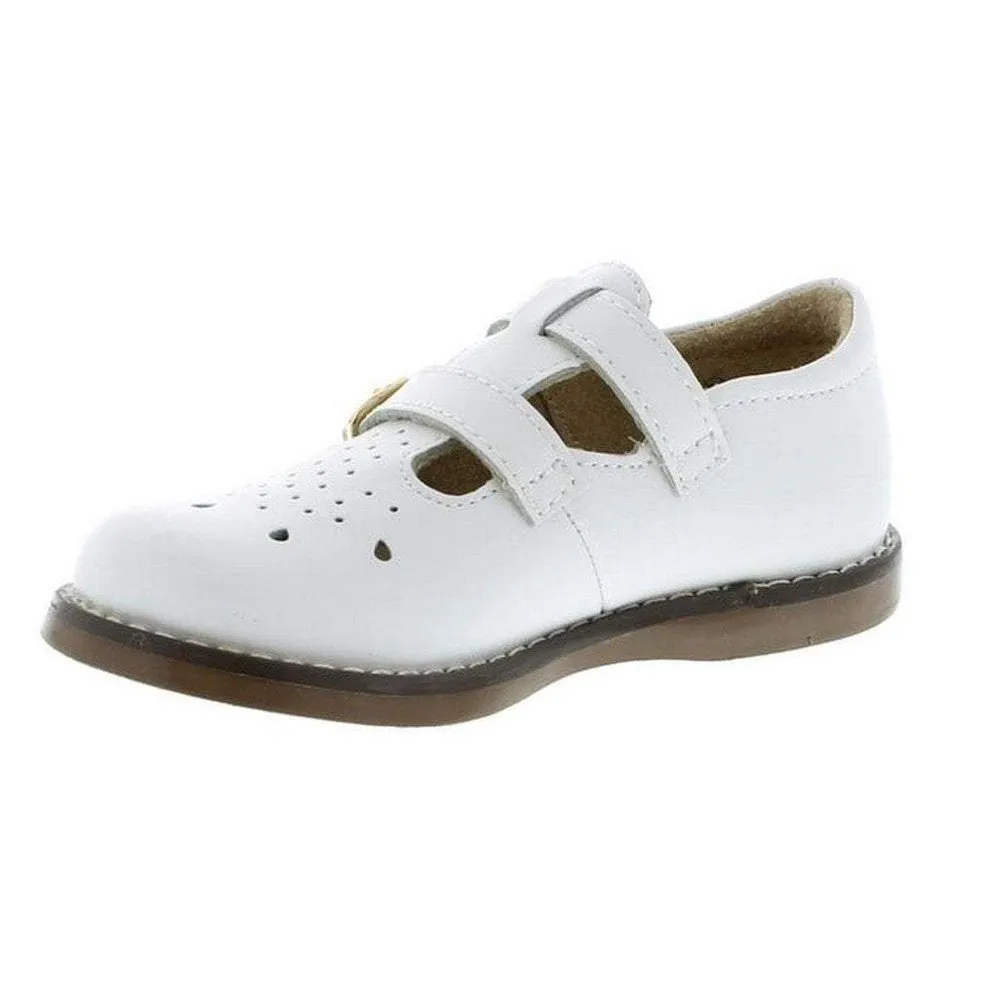 Footmates Danielle Double Strap Shoe White