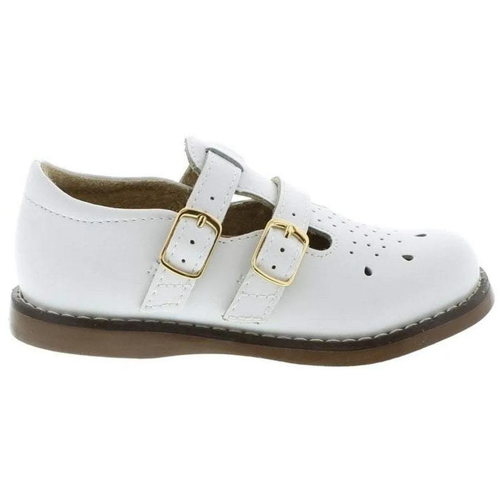 Footmates Danielle Double Strap Shoe White