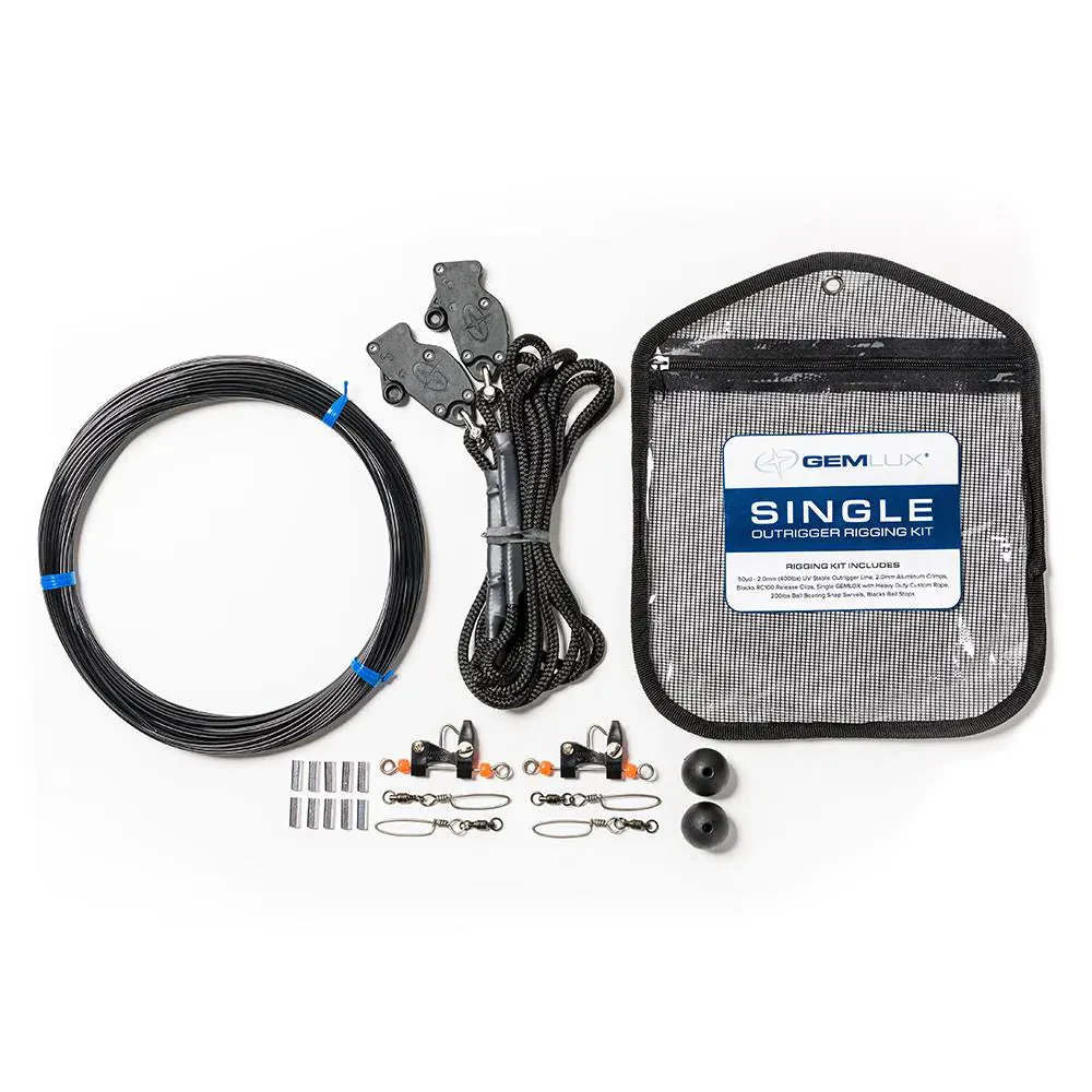 Gemlux Single Outrigger Rigging Kit | Line Length 50 Yards | 400 lbs