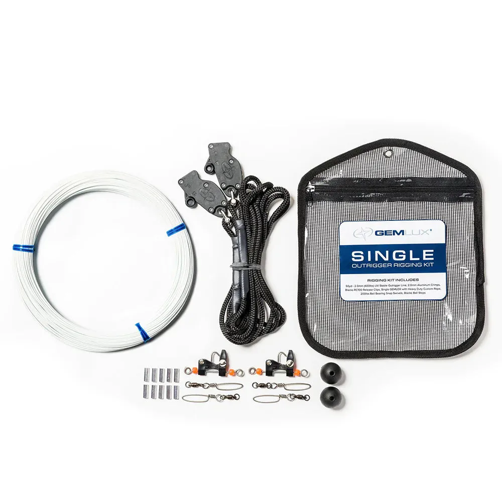 Gemlux Single Outrigger Rigging Kit | Line Length 50 Yards | 400 lbs