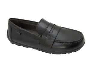 Geox 27163 Boy's Shoe- Driving Penny Loafer- Black
