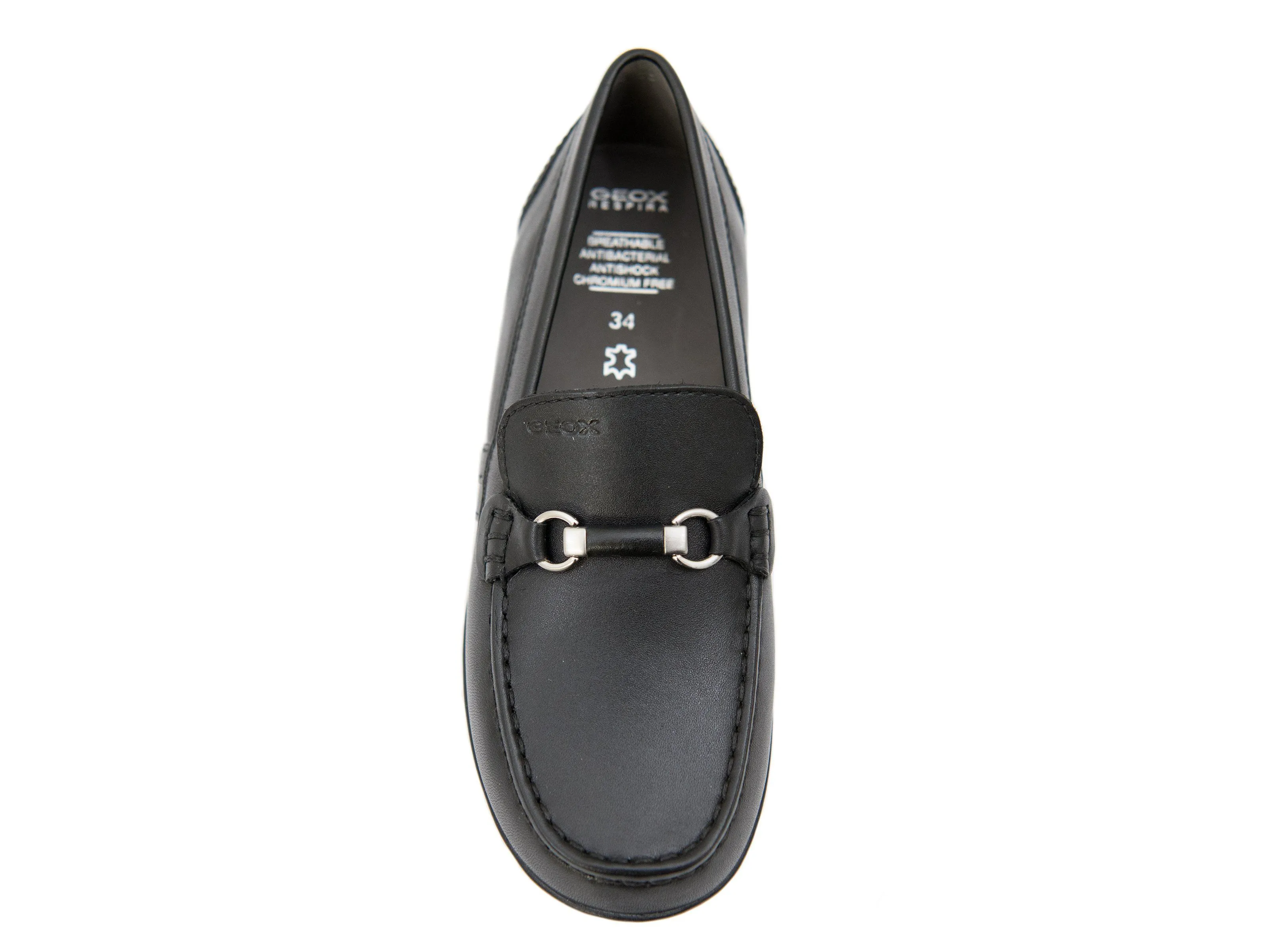 Geox 27185 Boy's Shoe- Driving Bit Loafer-Black