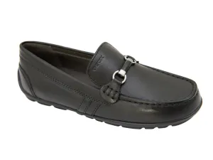 Geox 27185 Boy's Shoe- Driving Bit Loafer-Black
