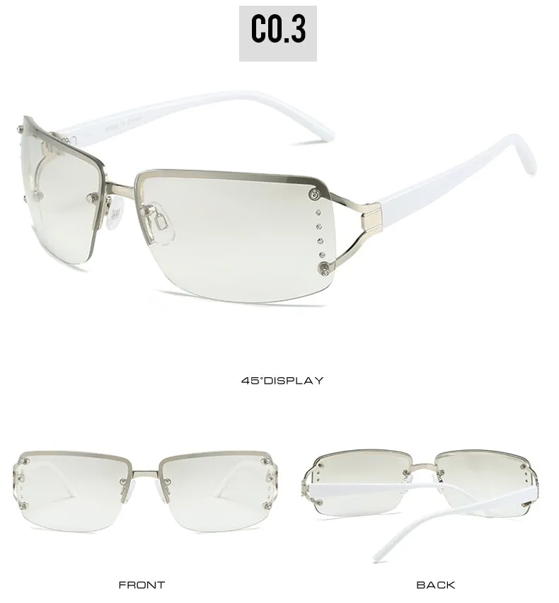 Gradient UV400 Rimless Punk Style Eyewear Sunglasses for Women